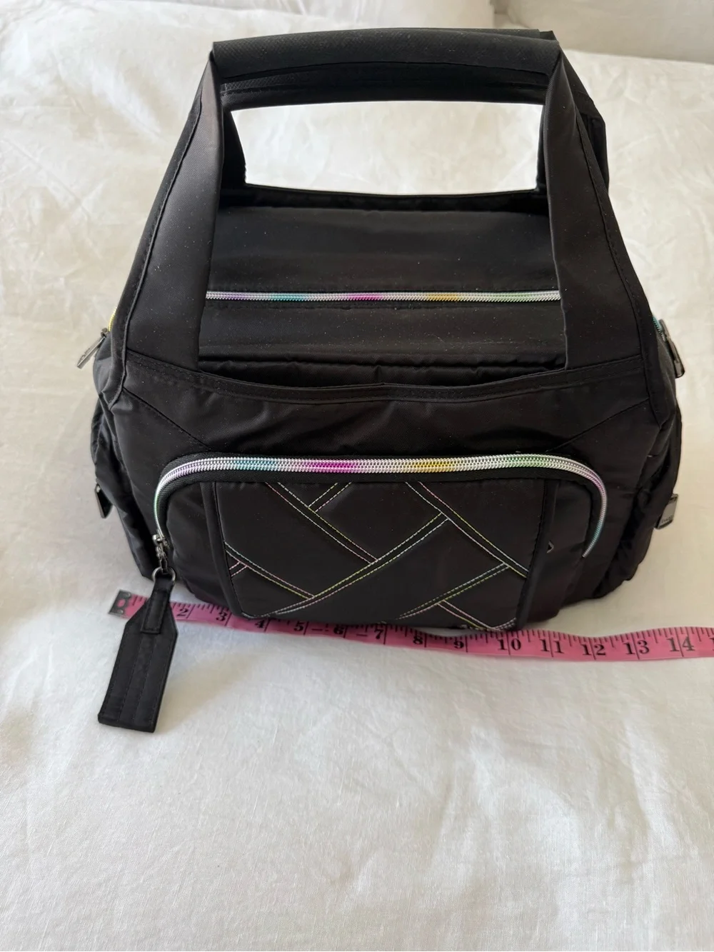 Lug | Rumble Black Satchel | Top Handle Only | Rainbow Stitching EUC - Picture 3 of 9
